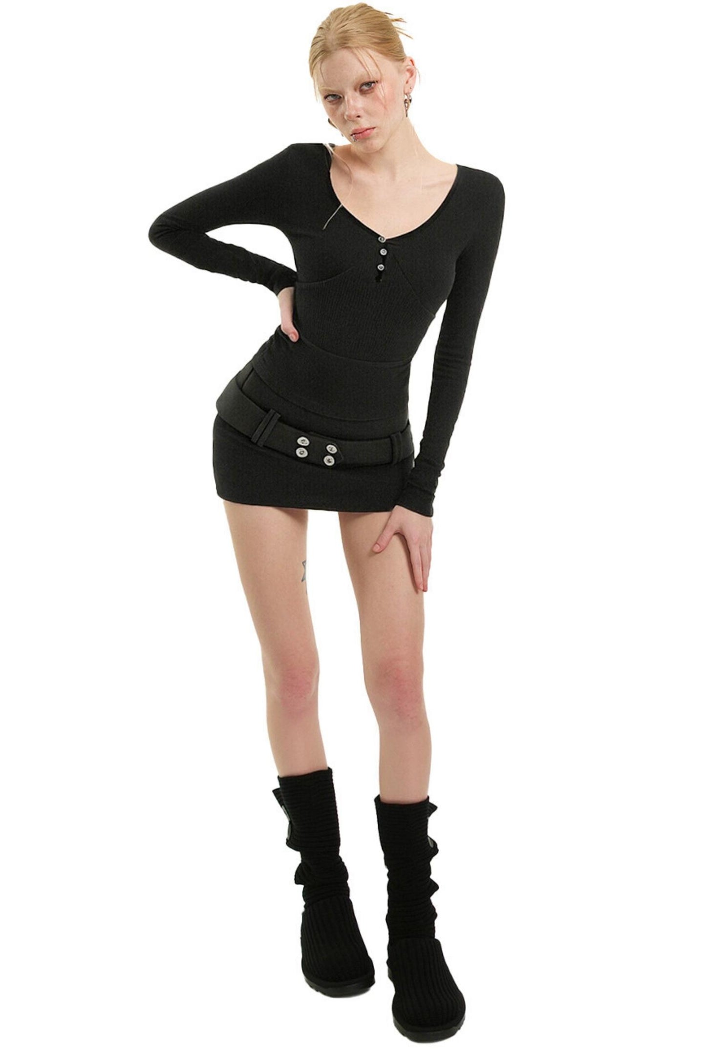 Retro Black Slim Skirt