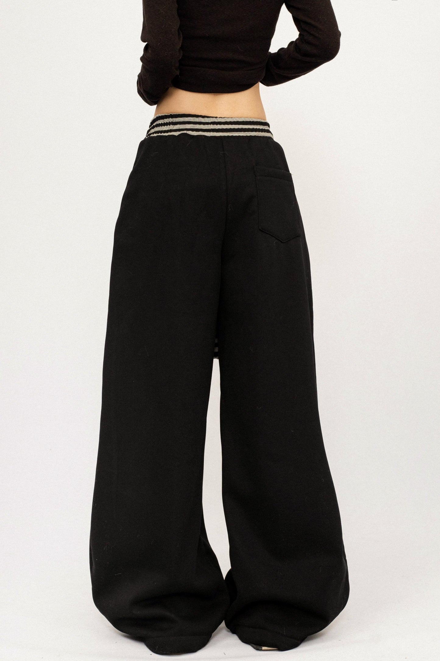 Retro Striped Fleece-Lined Pants