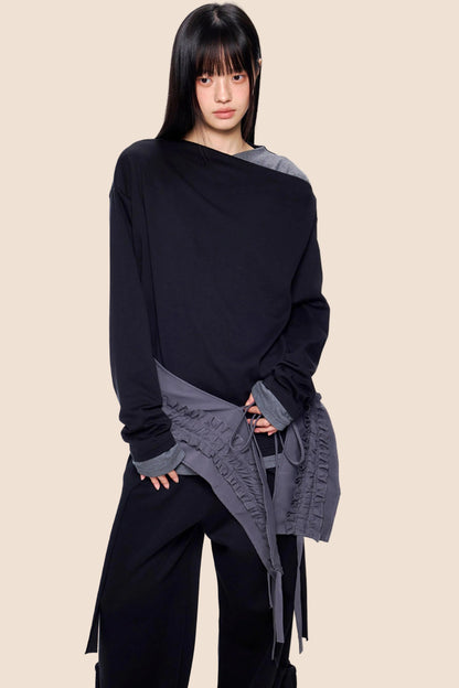 Structured Color-Block Blouse