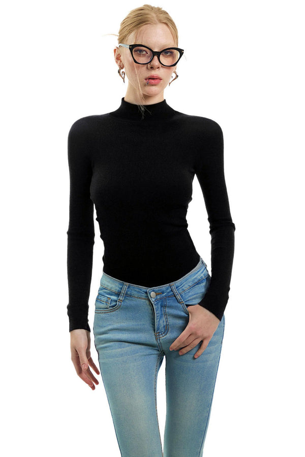 Black Knit Slimming Top
