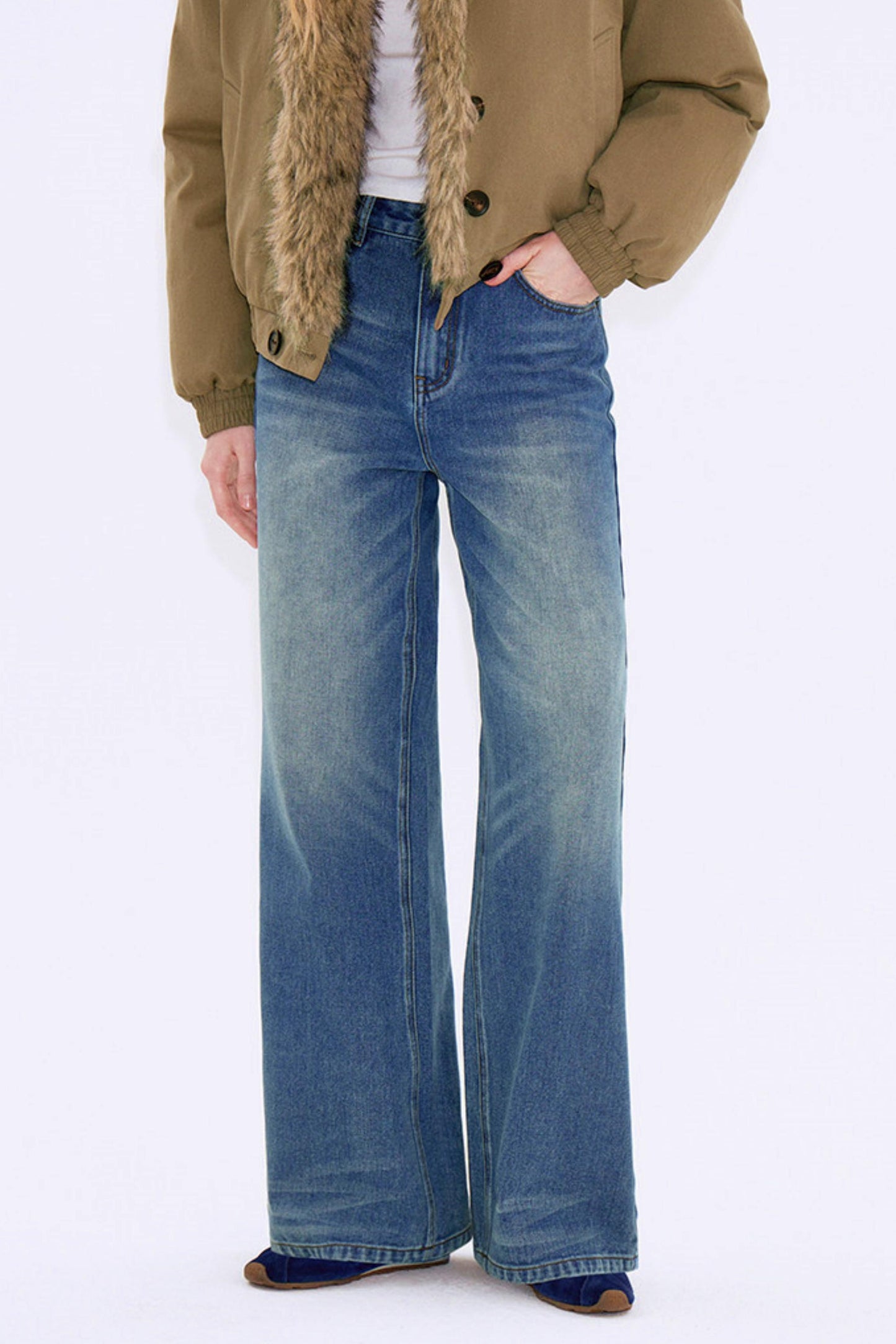 Vintage Washed Denim Jeans