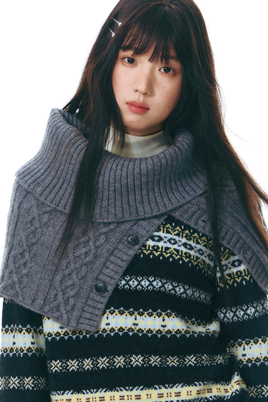 Winter Atmosphere Cable Shawl