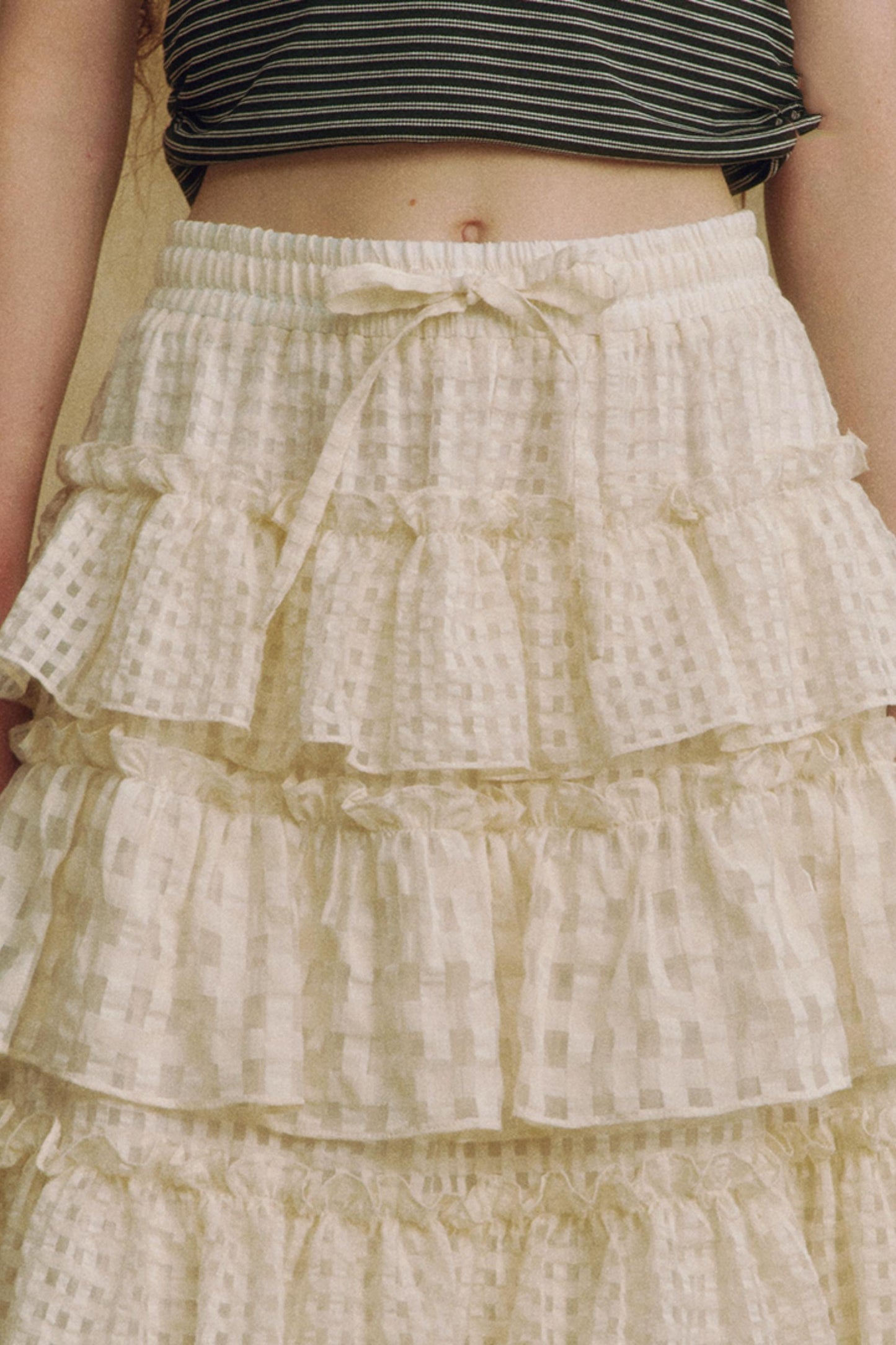 Lace A-Line Layered Skirt