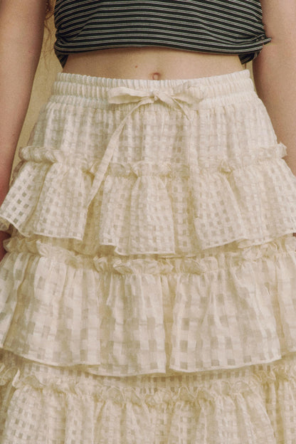 Lace A-Line Layered Skirt