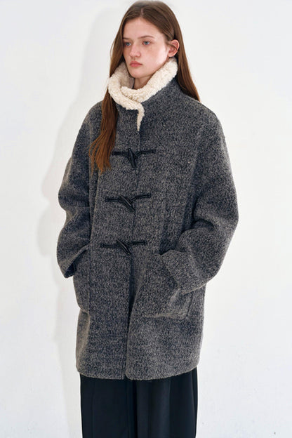 Snowflake Wool Fur Collar Coat