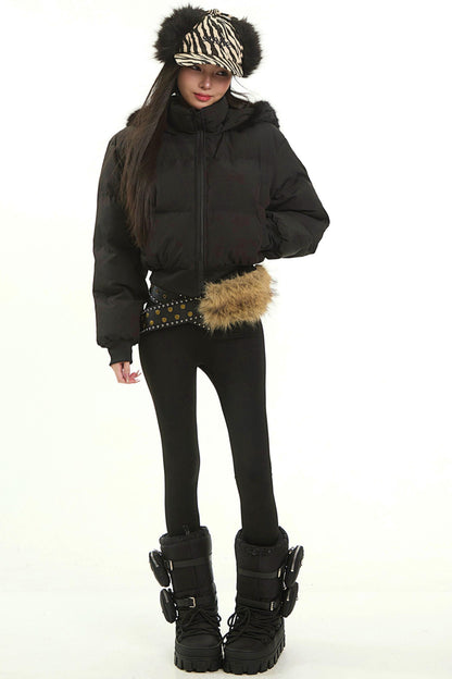 American Black Hooded Jacket