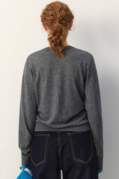 Color-Block Wool Cardigan