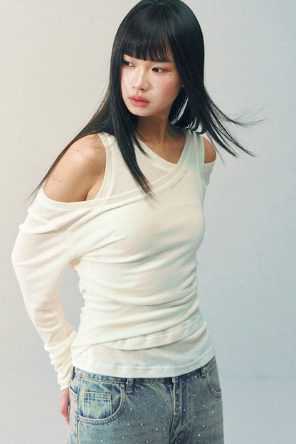 White Tencel Wool Knitwear Set