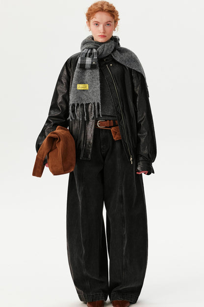 Plaid Tassel Wool Scarf