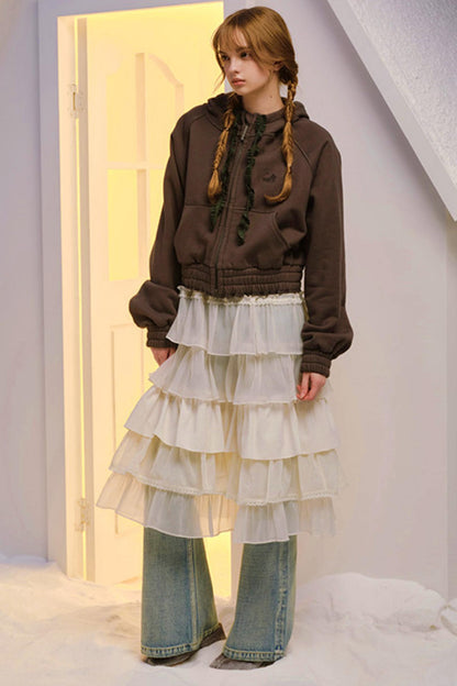 Hand-Dyed French Ruffled Skirt