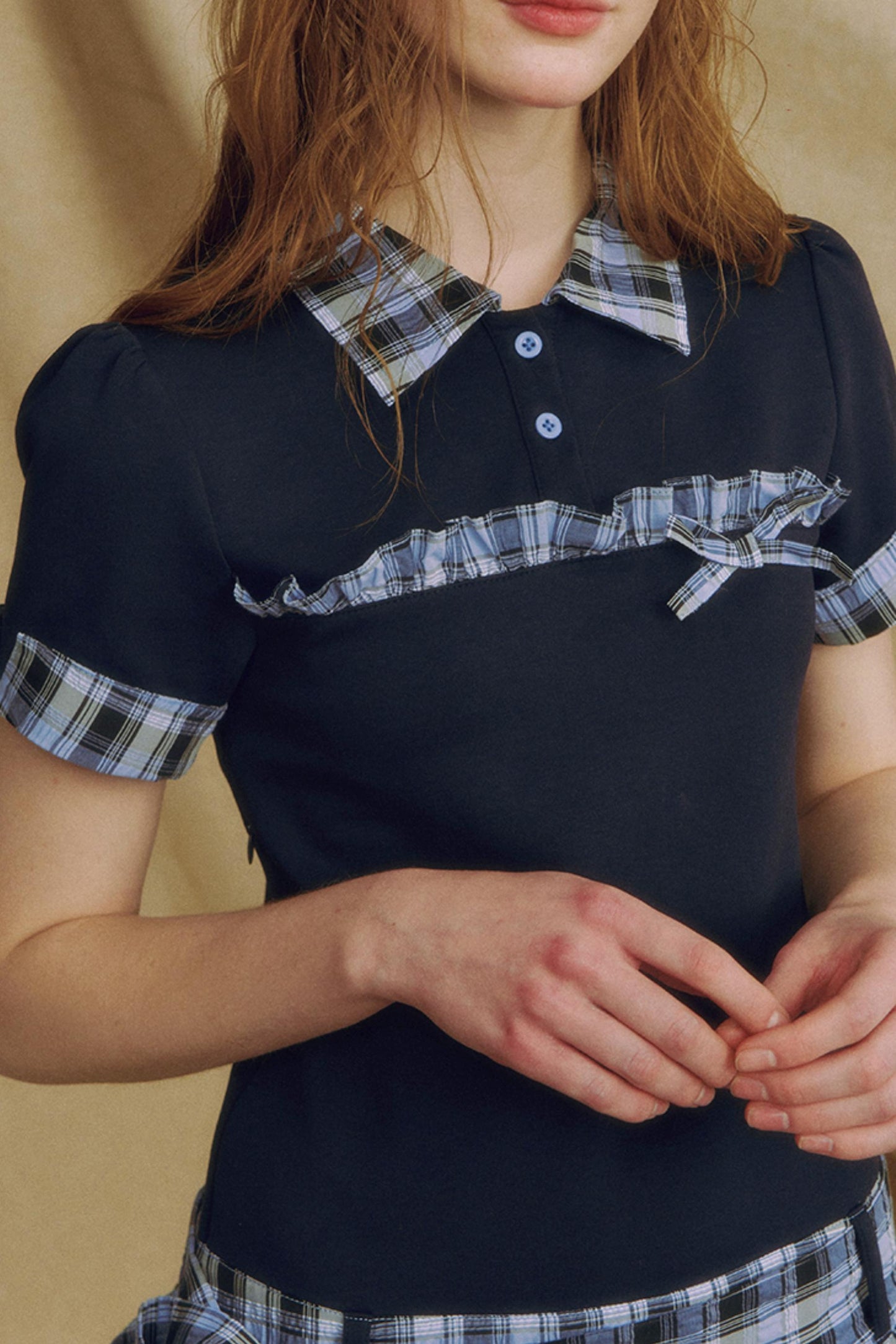 Color Block Bubble Sleeve Dress