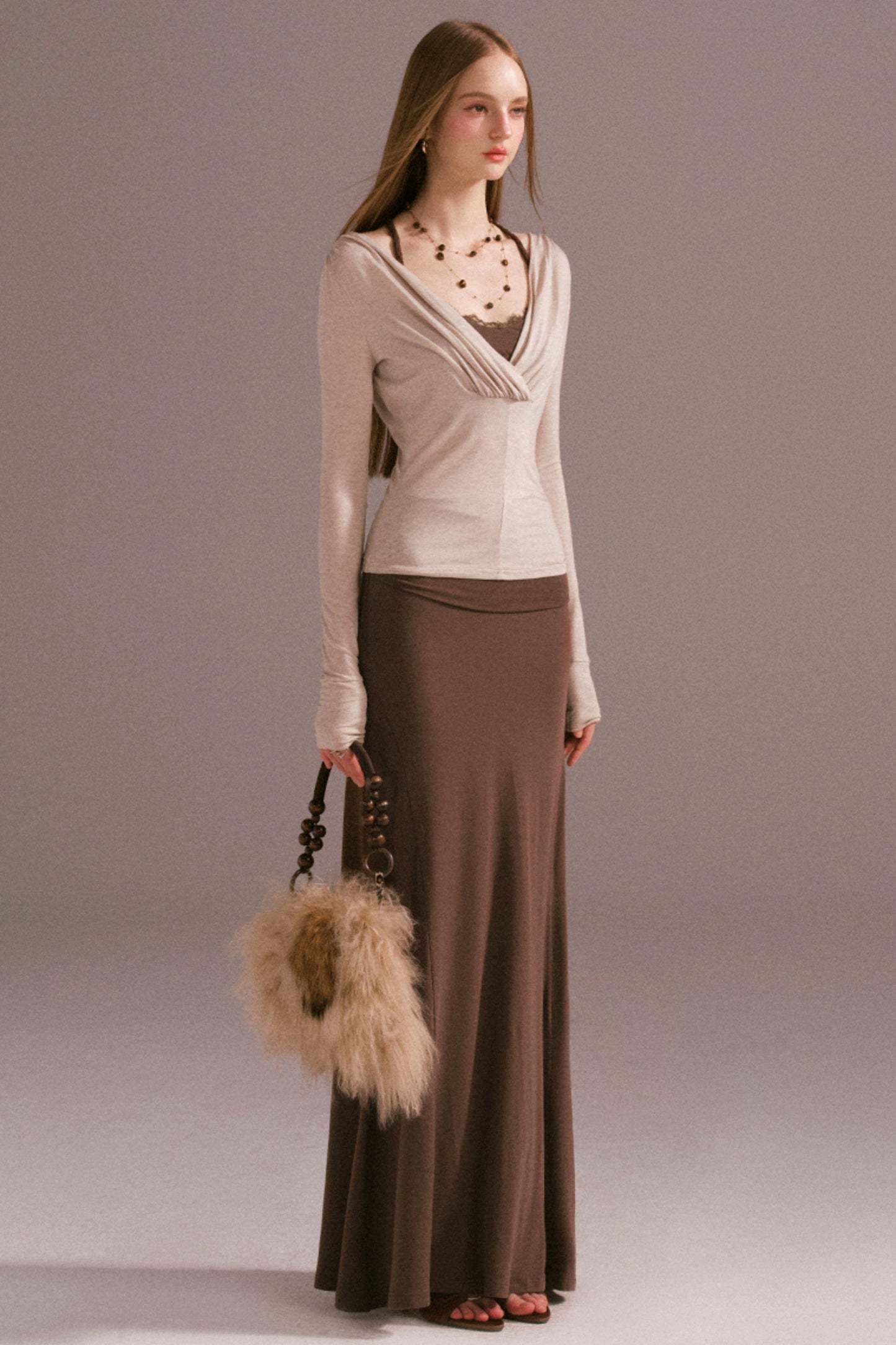 Spice V-neck Maxi Skirt Top Set-Up