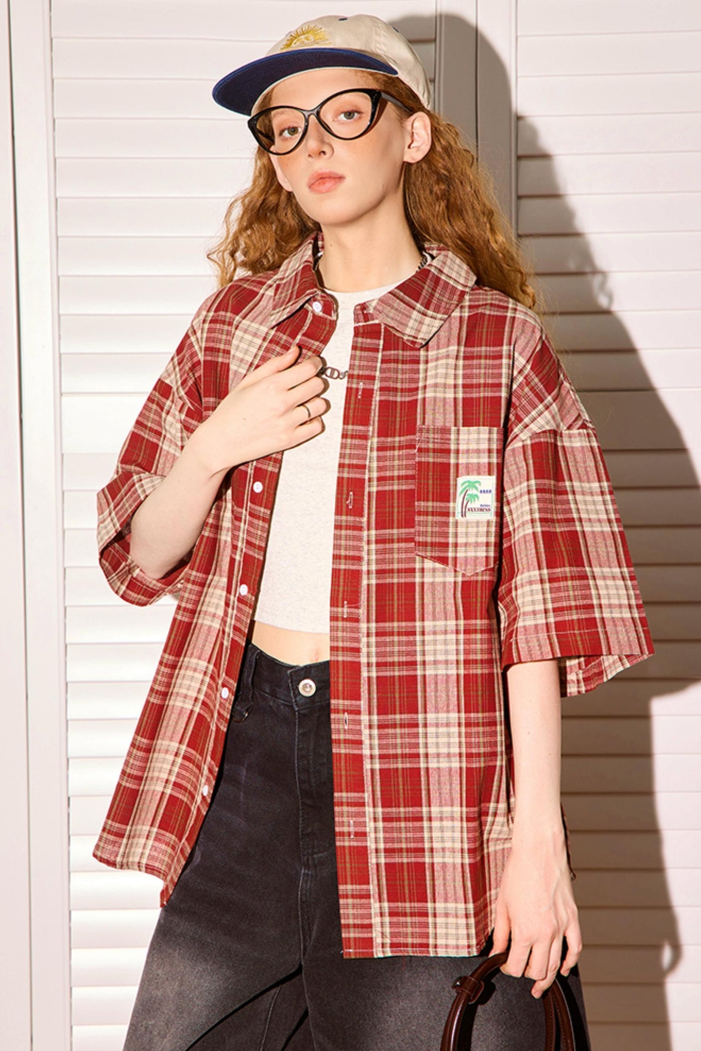 Retro Plaid Short-Sleeve Shirt
