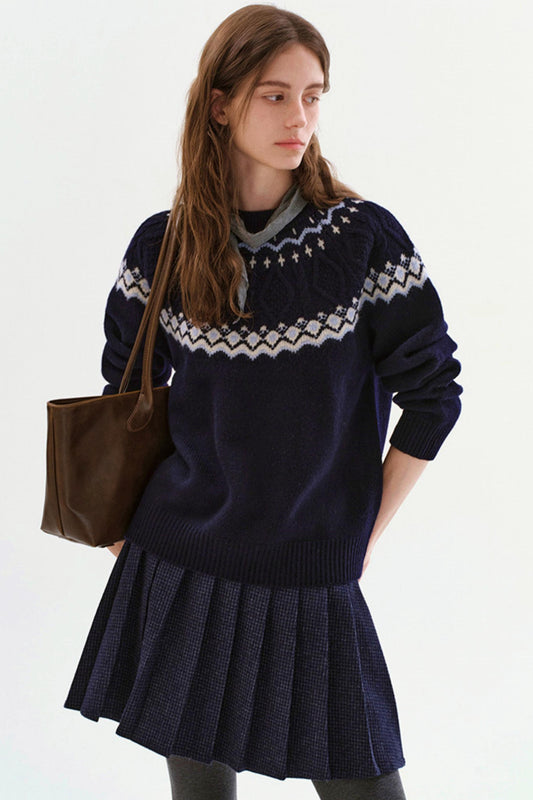 Nordic Wool Cable Knit Sweater
