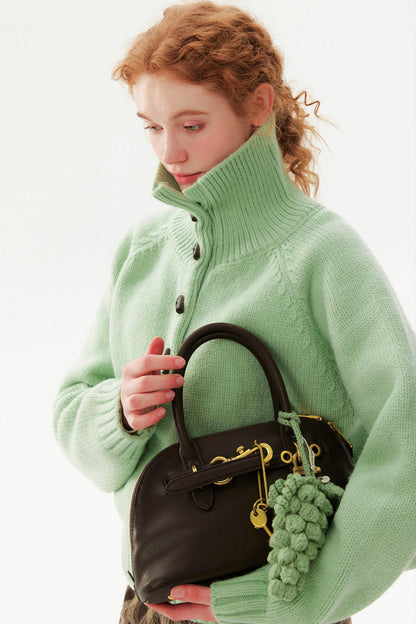 Light Bean Green Toggle Sweater