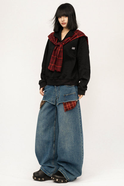 Retro Plaid Patchwork Top