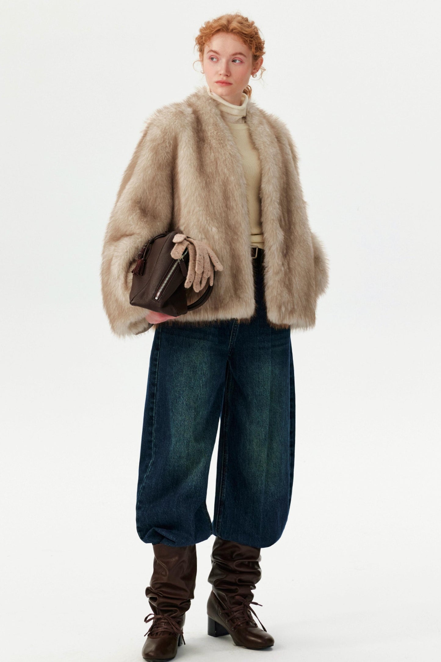 Faux Fox Fur Winter Coat