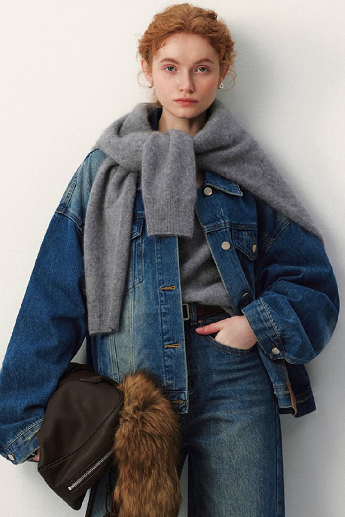 Retro Blue Denim Jacket Set-Up