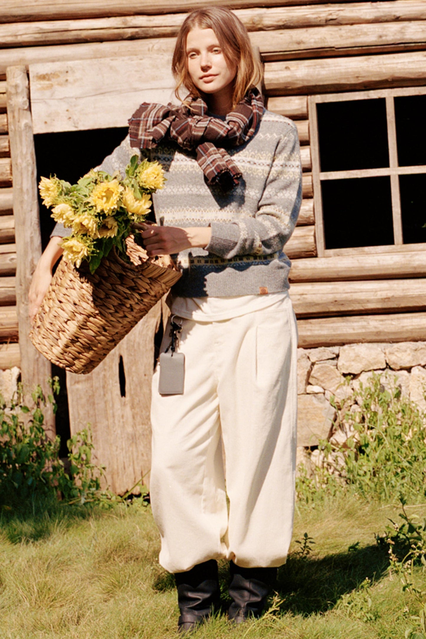 Color-Blocked Fair Isle Wool Sweater