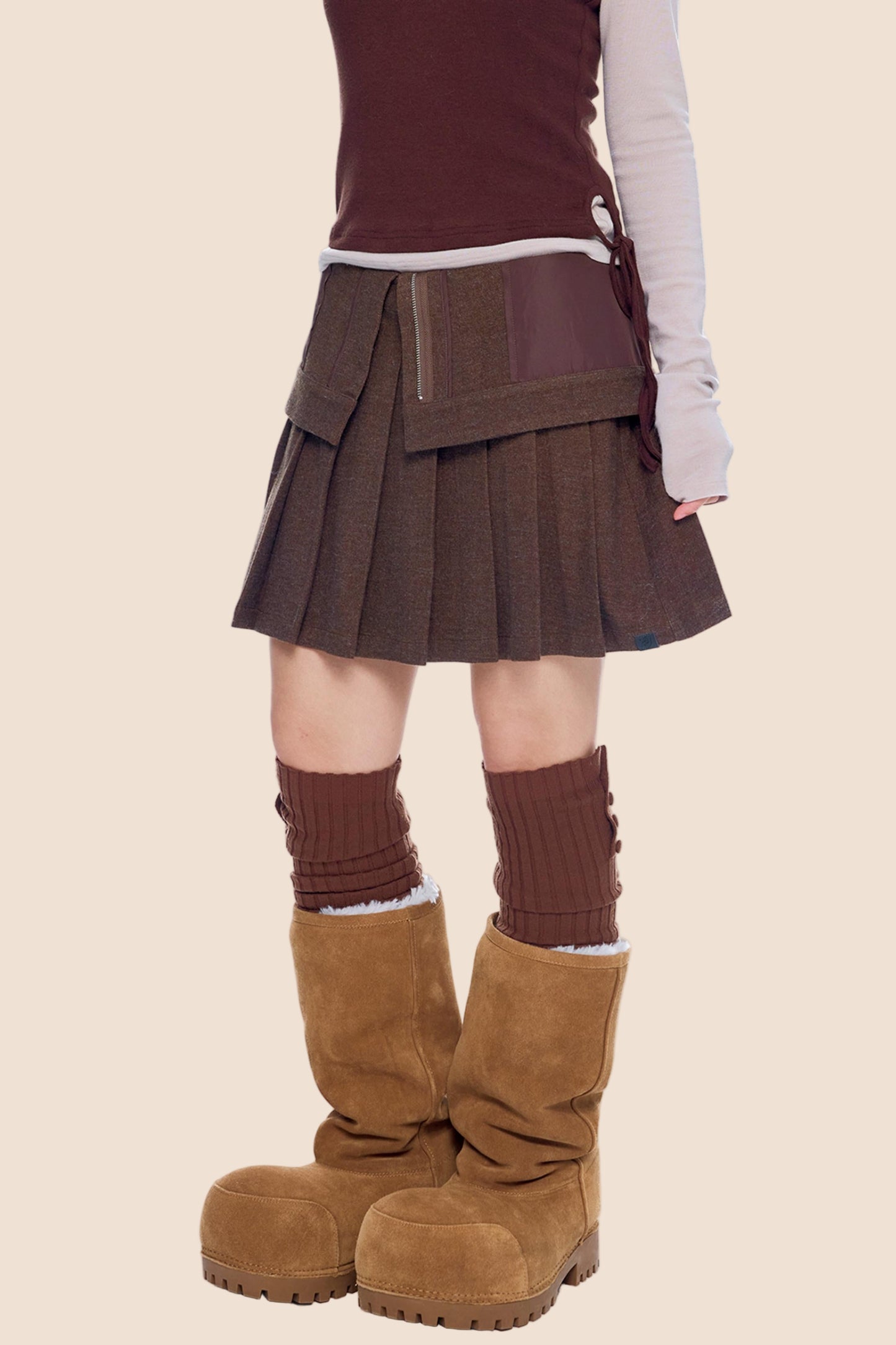 Woolen Pleated Skirt