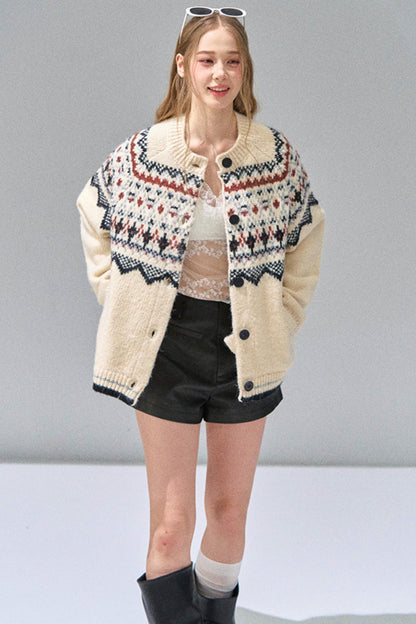 Luxury Fair Isle Sweater Jacket