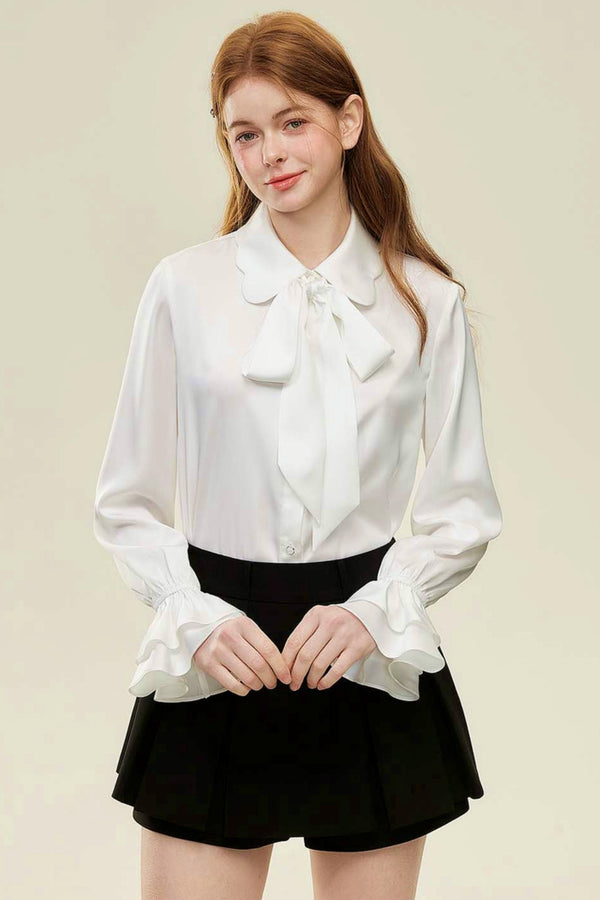 Celebrity Chic Floral Bow Blouse