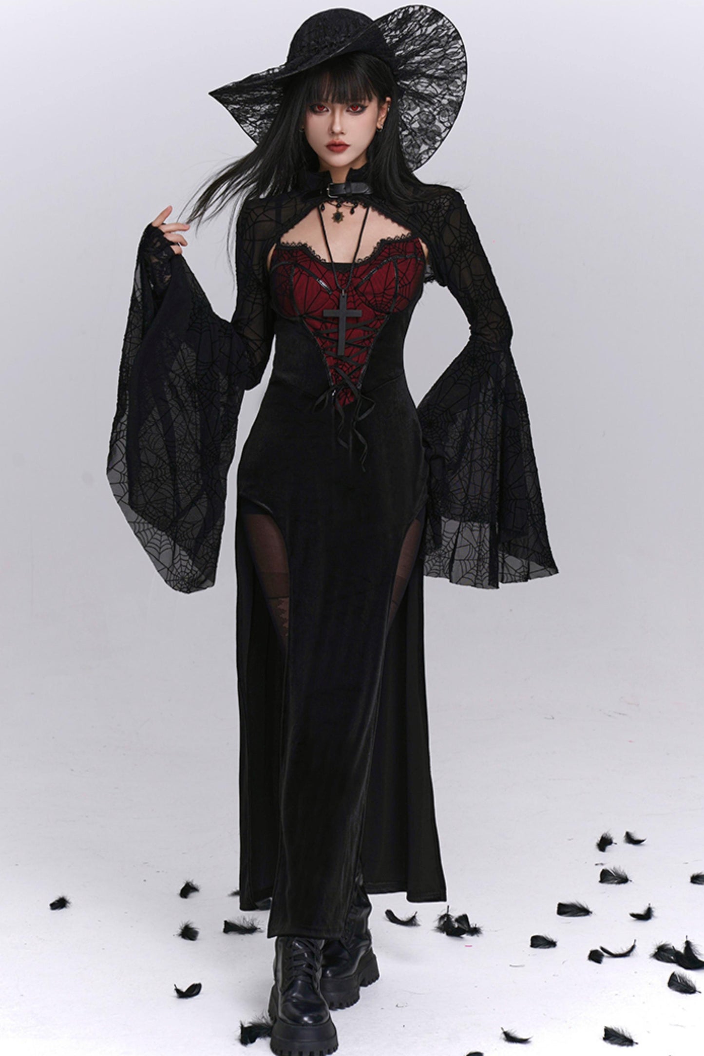 Sexy Gothic Halloween Camisole Dress Set-Up