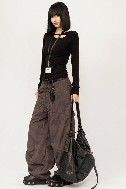 Retro Black Slim Top