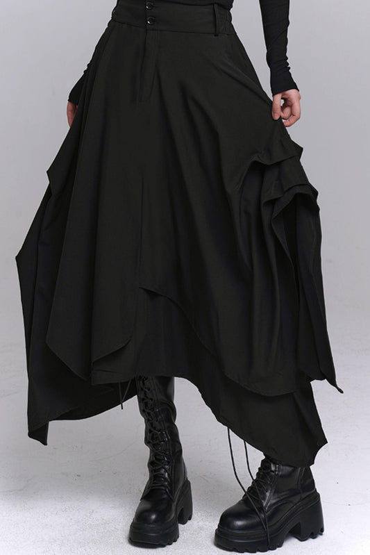 Black Mode Asymmetry Skirt