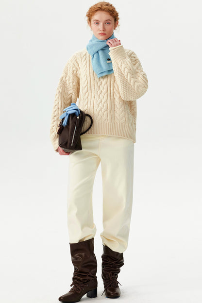 Korean-Style Cable Knit Sweater