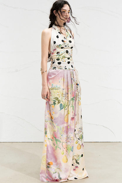 West Draped Wide-Leg Trousers