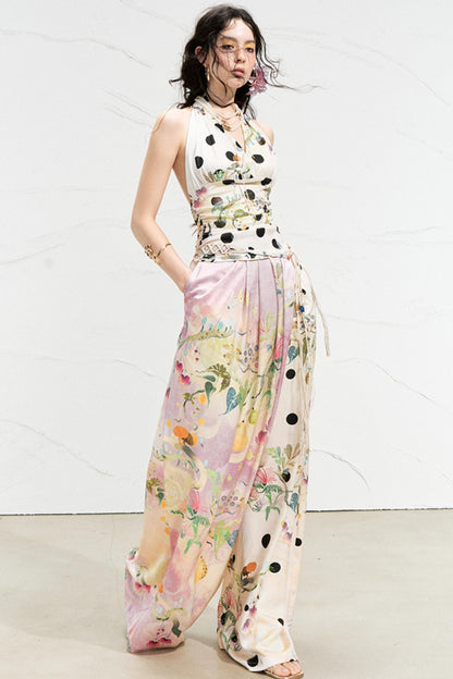 West Draped Wide-Leg Trousers