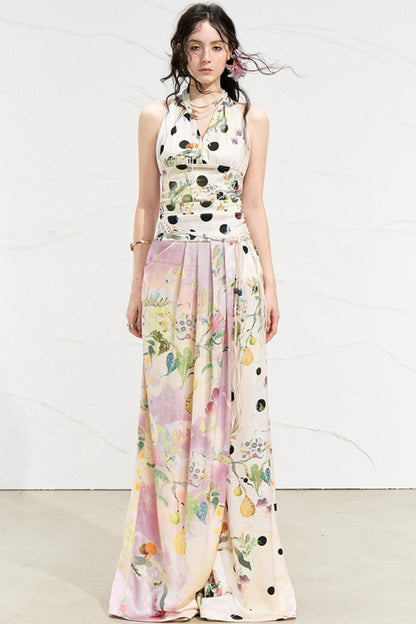 West Draped Wide-Leg Trousers