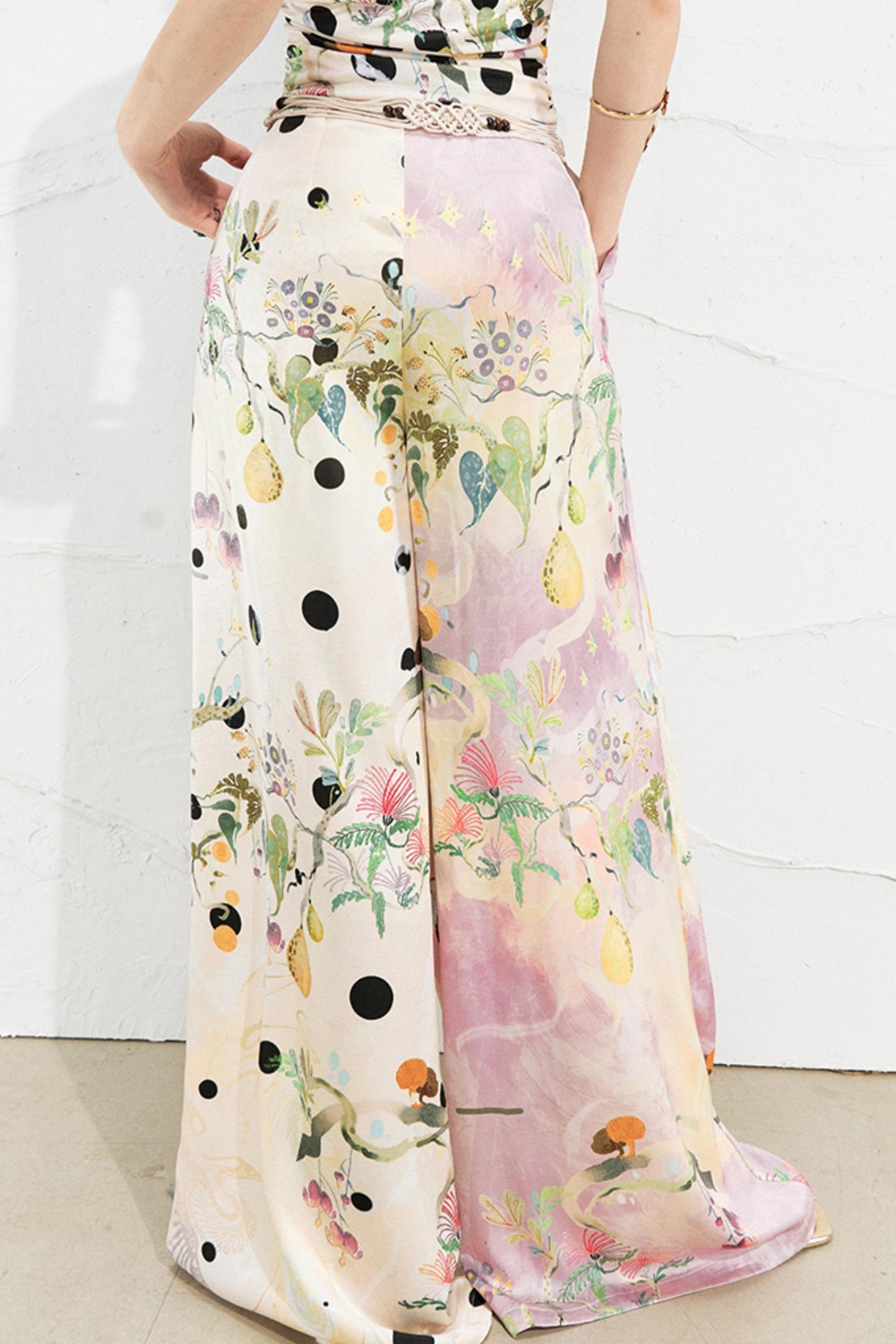 West Draped Wide-Leg Trousers