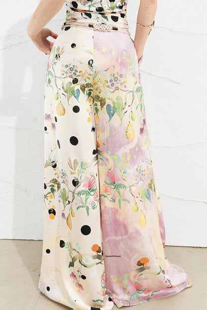 West Draped Wide-Leg Trousers