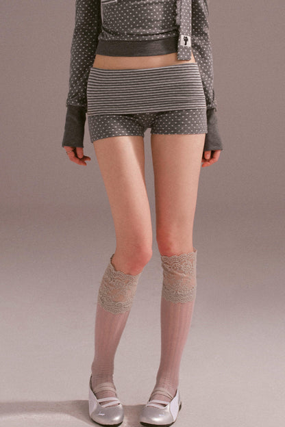 Polka Dot Off Shoulder Shorts Set-Up