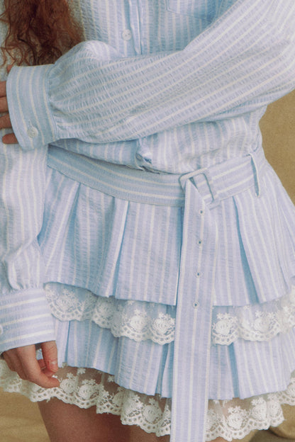 Floral Lace Pleated Dress