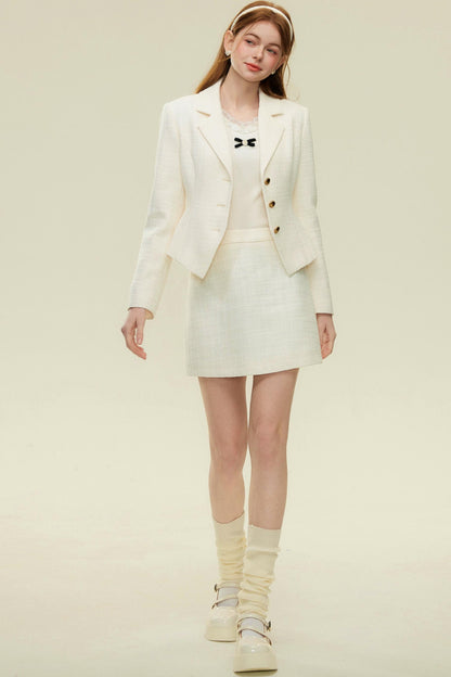 Spring Tweed Jacket & Skirt Set-Up