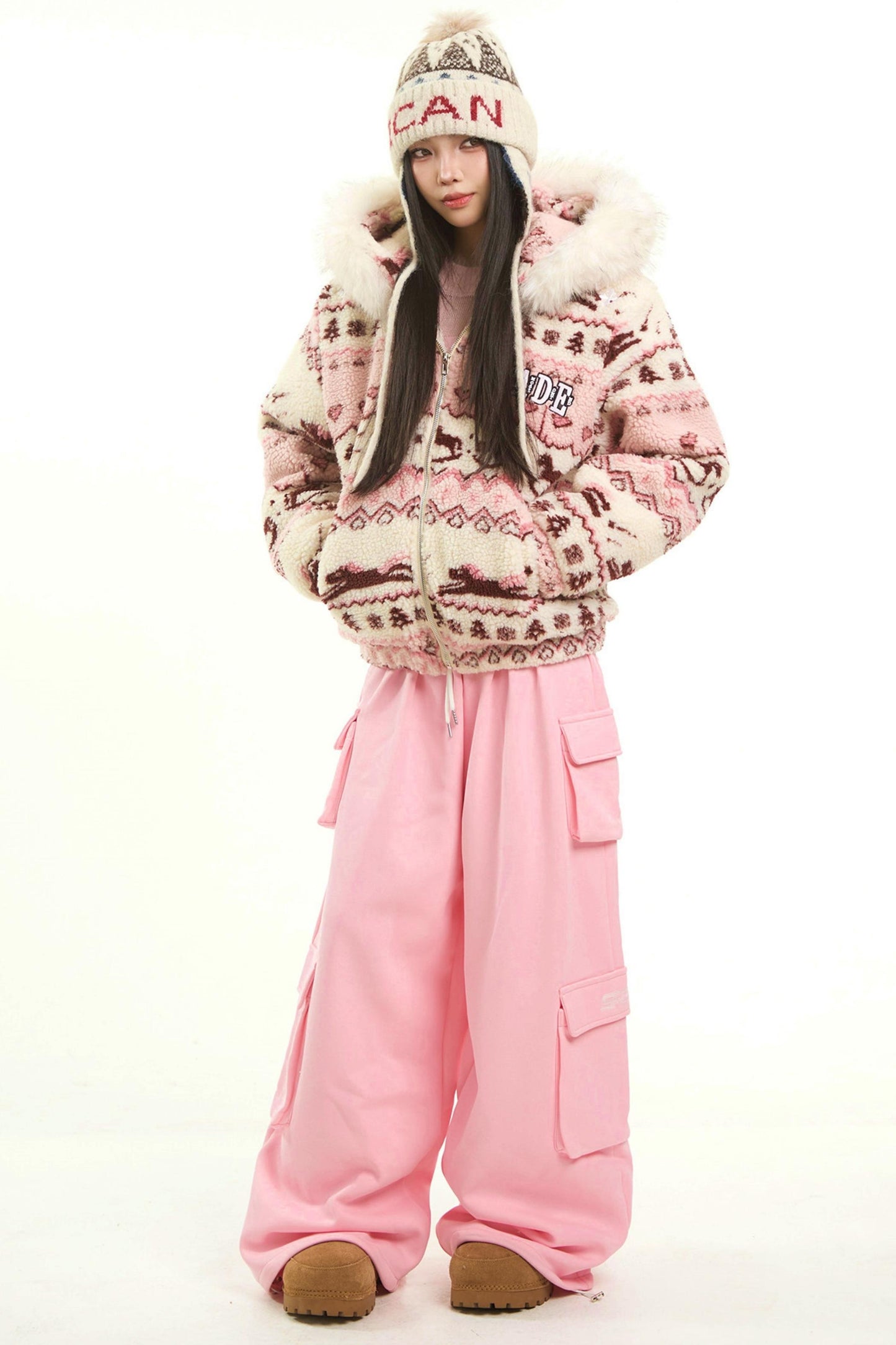 Fair Isle Wool Hooded Jacket