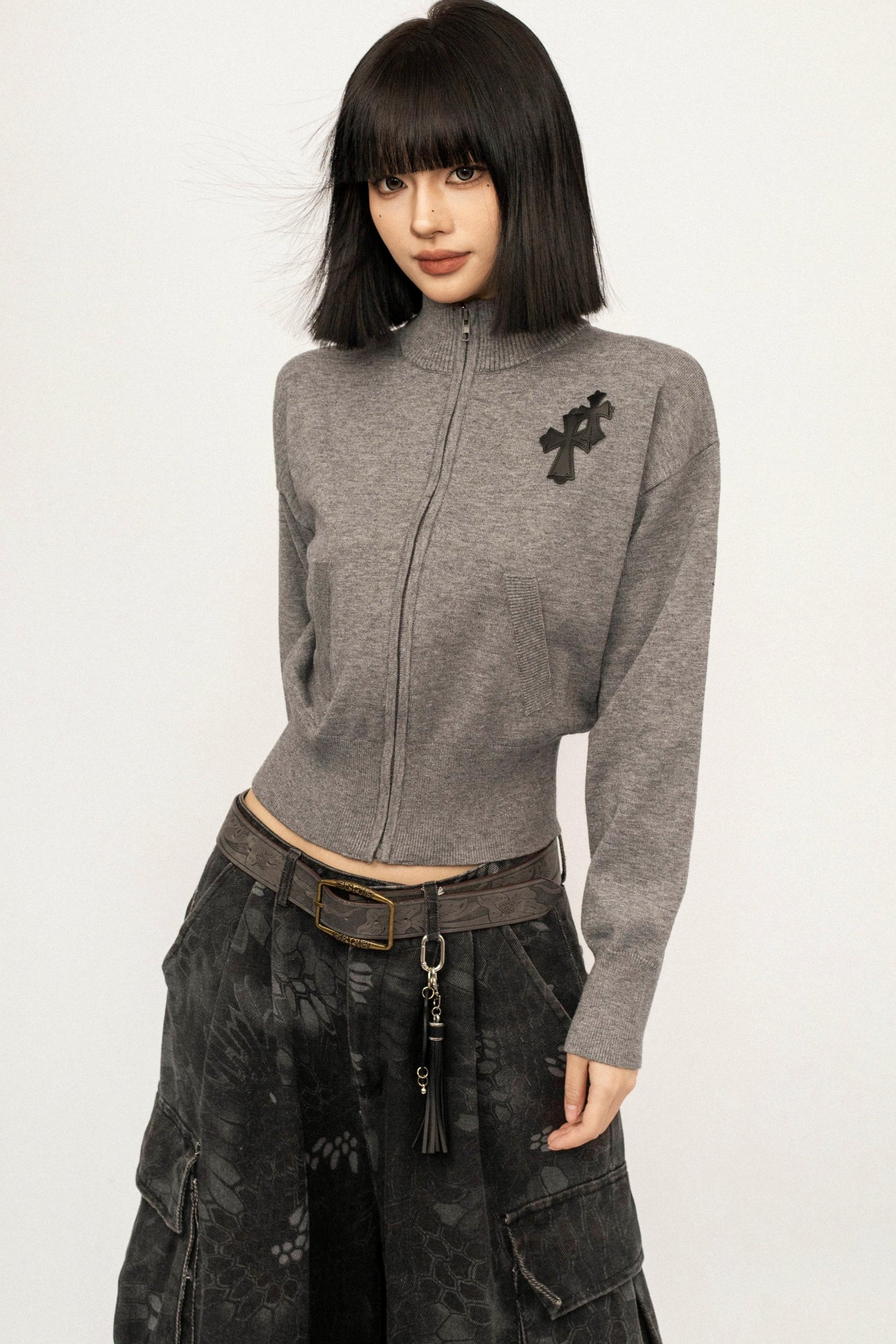 Retro Embroidered Knit Top