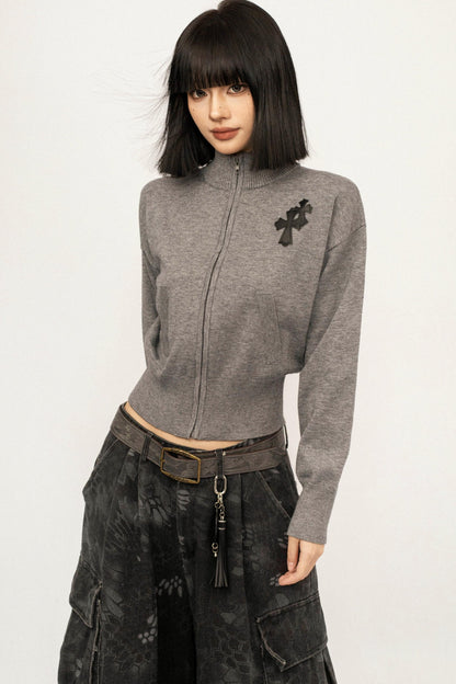 Retro Embroidered Knit Top