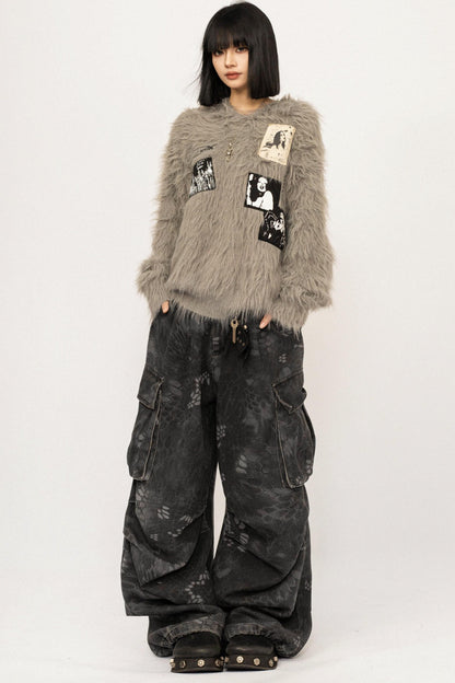 Retro Gray Knit Sweater