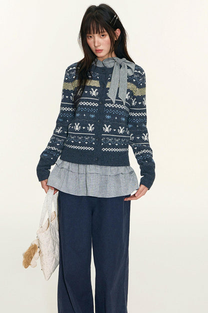 Fair Isle Vintage Wool Cardigan Set-Up