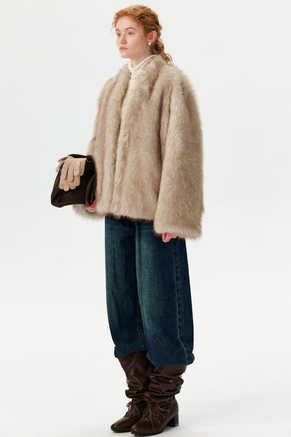 Faux Fox Fur Winter Coat