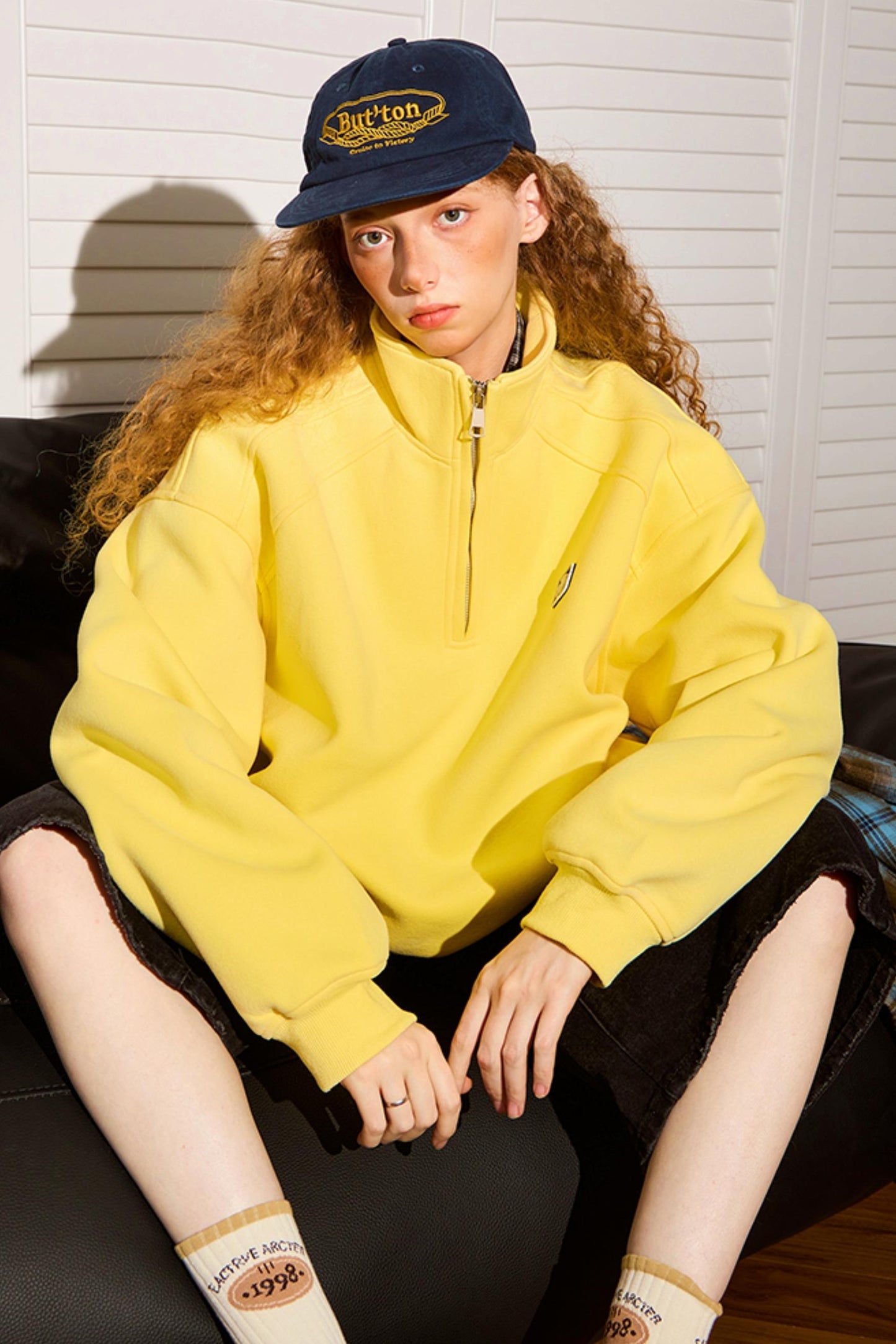 Half-Zipper Stand Collar Polo Sweatshirt