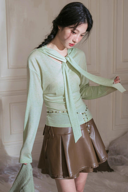 Green Wool Shawl Top