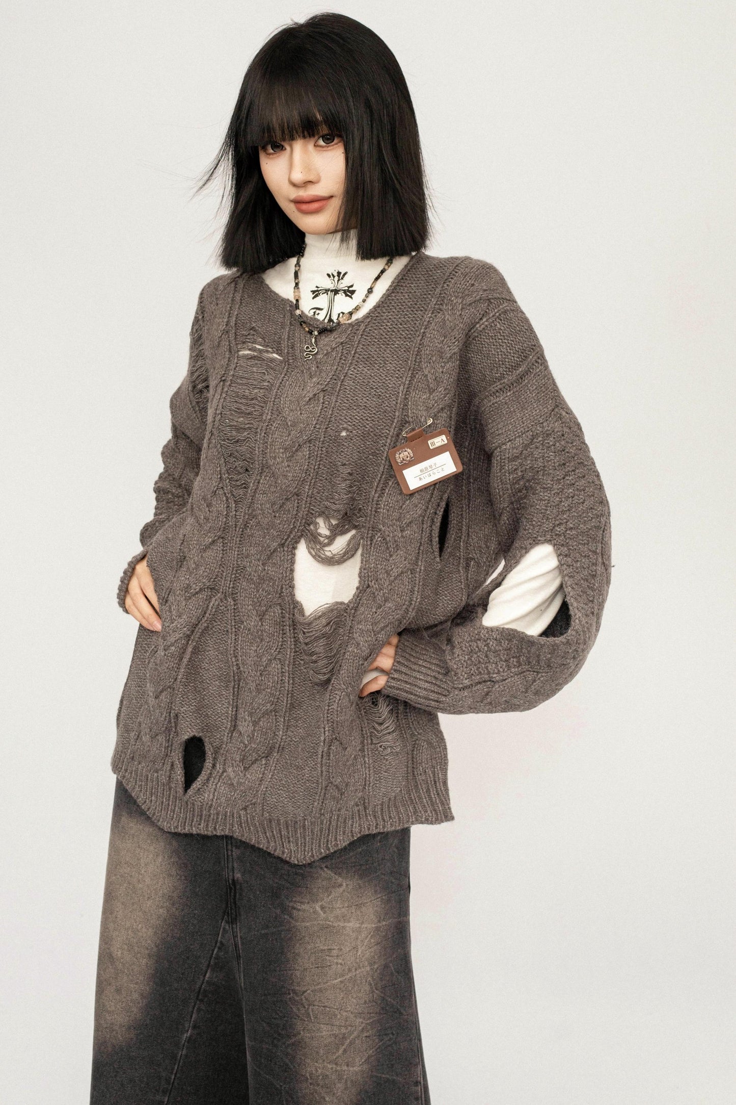 Retro Ripped Knit Top