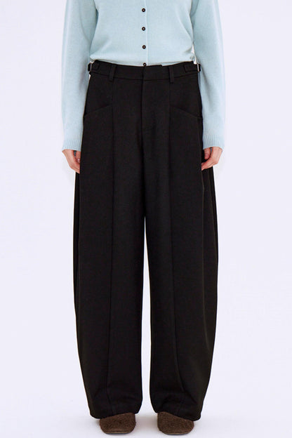 High-End Pleated Black Pants