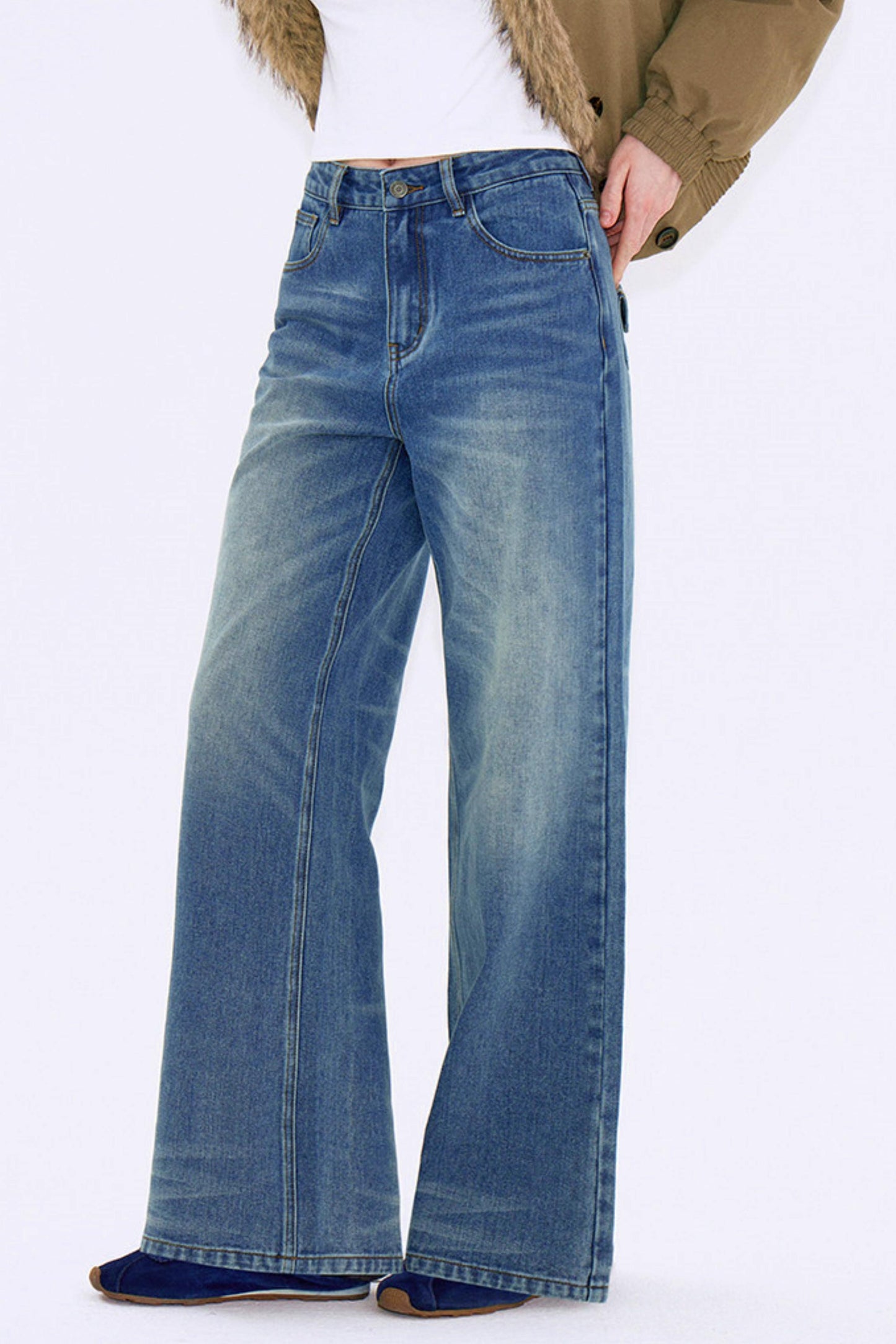 Vintage Washed Denim Jeans