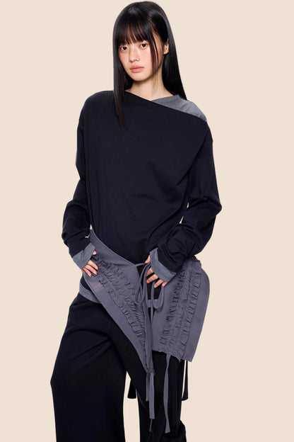 Structured Color-Block Blouse